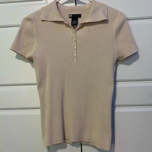 Cream Collar Top